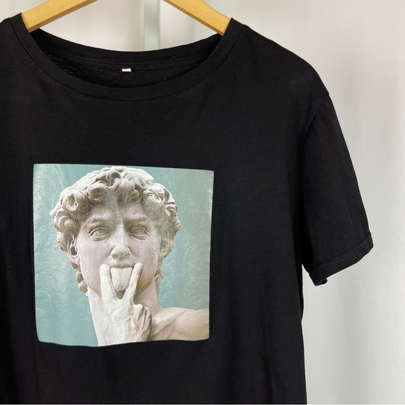 Shein Medium Printed Art EXPLICIT Graphic Tee Statue Humor Dirty Funny Joke - Picture 8 of 8